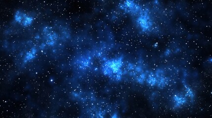 Blue nebula and stars in deep space