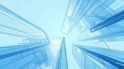 Translucent geometric structures architectural design concept