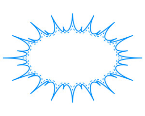 シンプルなカラー線の吹き出し　細長いギザギザした形