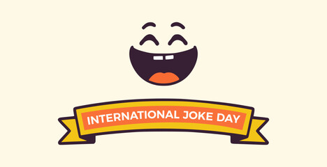 international joke day world holiday people banner poster flat color vector illustration template design