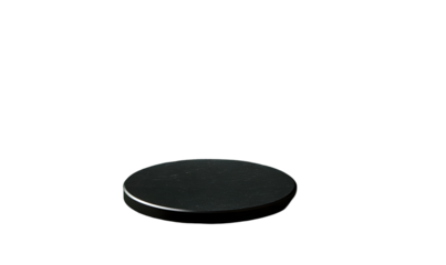 Empty circular black object on dark background