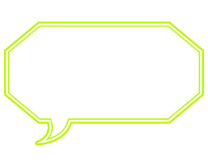 シンプルなカラー線の吹き出し　細長い八角形