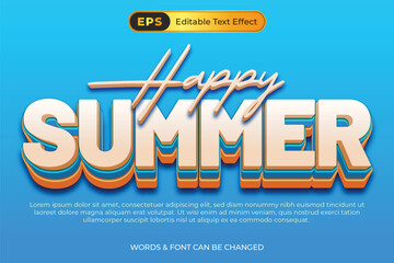 Happy Summer 3D Text Effect