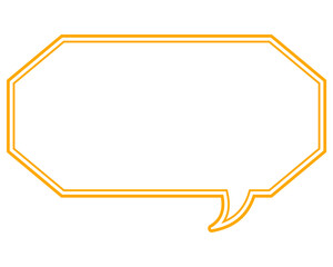 シンプルなカラー線の吹き出し　細長い八角形