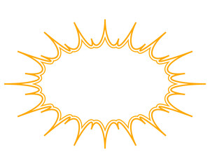 シンプルなカラー線の吹き出し　細長いギザギザした形