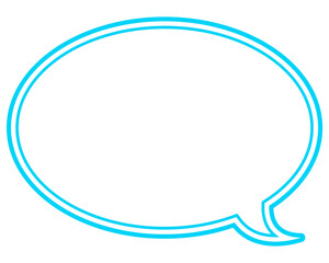 シンプルなカラー線の吹き出し　丸形