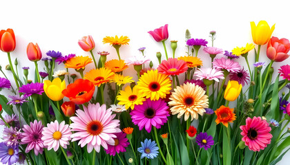 Fototapeta premium Vibrant Flower Garden with Assorted Blooms