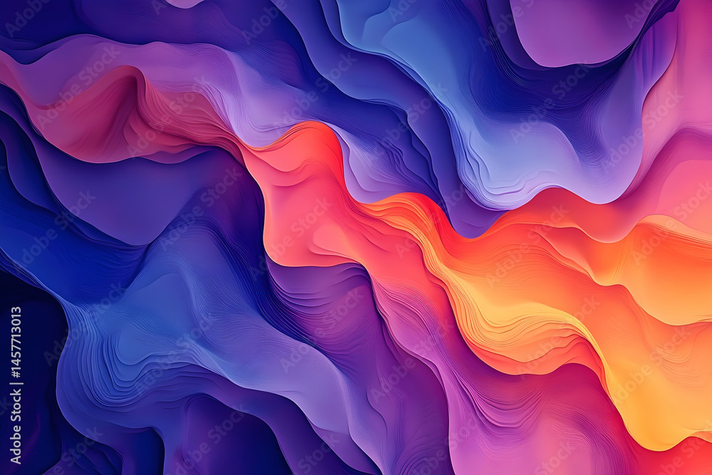 Poster dynamic abstract design with vibrant color transitions.