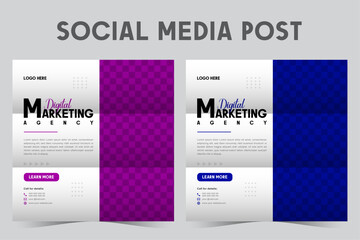 Modern minimalist creative and professional social media post design template.