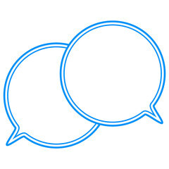 シンプルなカラー線の吹き出し　重なる会話