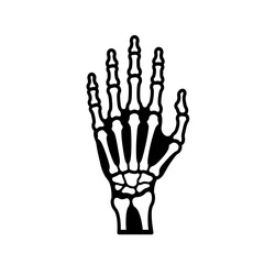 Line Art Skeleton Hand Illustration
