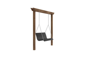 Swing angle view without shadow 3d render