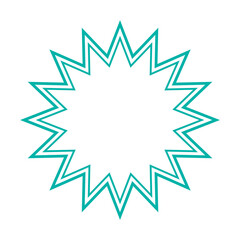 シンプルなカラー線の吹き出し　丸みのあるギザギザした形