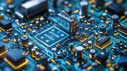  Digital Fortress, Data Protection, Secure Circuit Board,  Electronic Lock,  Technological