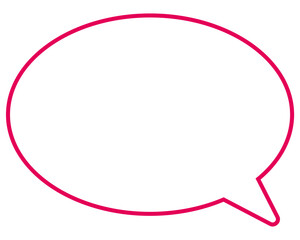 シンプルなカラー線の吹き出し　丸形