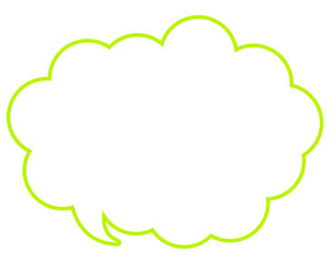 シンプルなカラー線の吹き出し　丸みのある雲形
