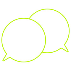 シンプルなカラー線の吹き出し　重なる会話