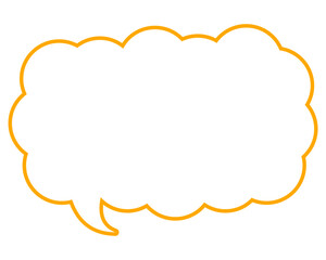 シンプルなカラー線の吹き出し　細長い雲形