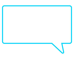 シンプルなカラー線の吹き出し　四角形