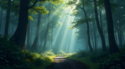 Obraz premium morning in the forest