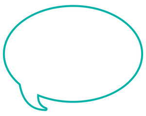 シンプルなカラー線の吹き出し　丸形