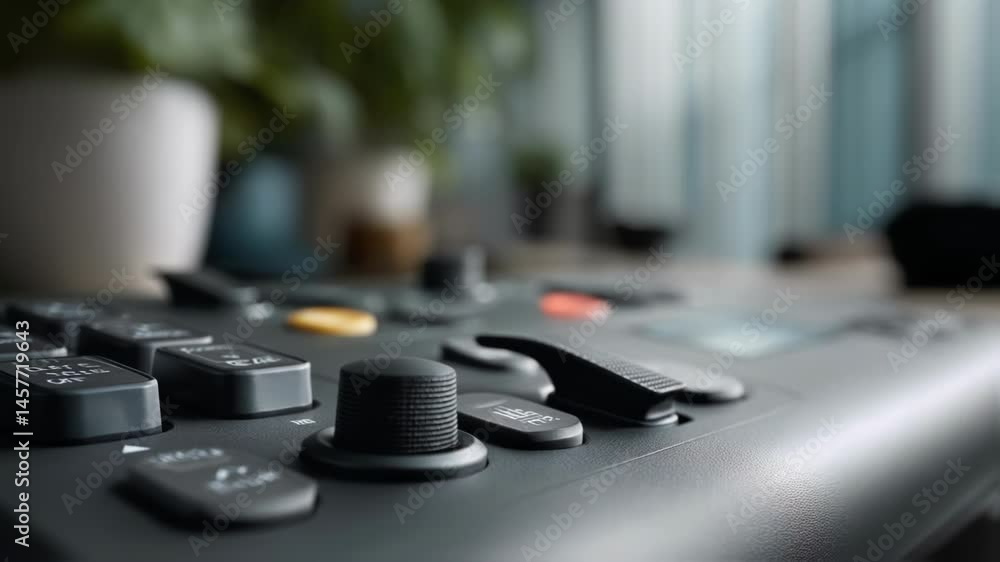 Aufkleber sound engineer carefully adjusting audio mixer knob, fine tuning sound quality within professional r