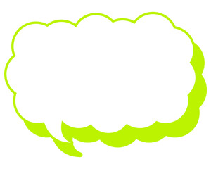 シンプルなカラー線の吹き出し　細長い雲形