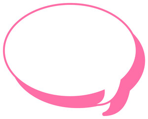 シンプルなカラー線の吹き出し　丸形