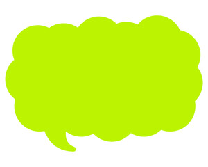 シンプルなカラーの吹き出し　細長い雲形