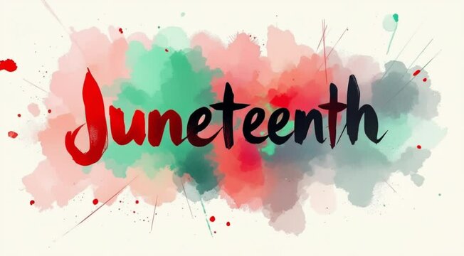 Juneteenth celebration brush stroke text artistic background design for awareness and freedom - Powered by Adobe