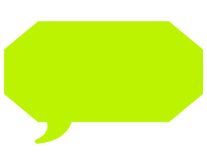 シンプルなカラーの吹き出し　細長い雲形