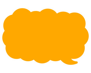 シンプルなカラーの吹き出し　細長い雲形