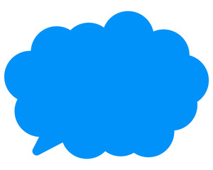 シンプルなカラーの吹き出し　丸みのある雲形