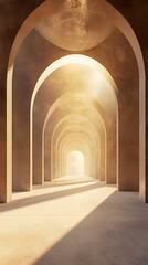 Obraz premium Golden Archway Corridor