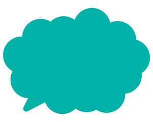 シンプルなカラーの吹き出し　丸みのある雲形