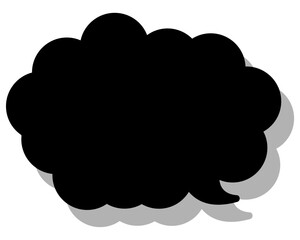 シンプルなカラーの吹き出し　丸みのある雲形