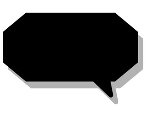 シンプルなカラーの吹き出し　細長い雲形