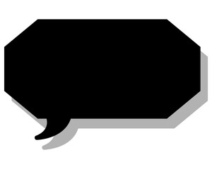 シンプルなカラーの吹き出し　細長い雲形