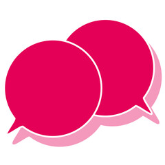 シンプルなカラーの吹き出し　重なる会話