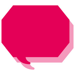 シンプルなカラーの吹き出し　角のある八角形