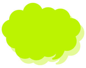 シンプルなカラーの吹き出し　丸みのある雲形