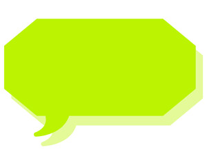 シンプルなカラーの吹き出し　細長い雲形