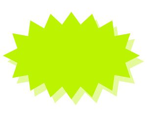 シンプルなカラーの吹き出し　細長いギザギザした形