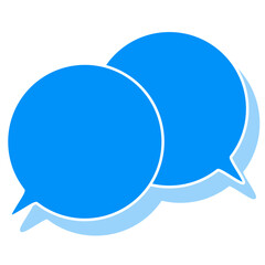 シンプルなカラーの吹き出し　重なる会話