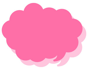 シンプルなカラーの吹き出し　丸みのある雲形