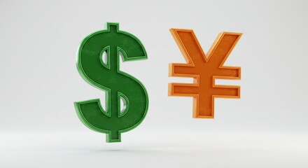 Obraz premium Dollar vs. Yen: Currency Exchange Concept