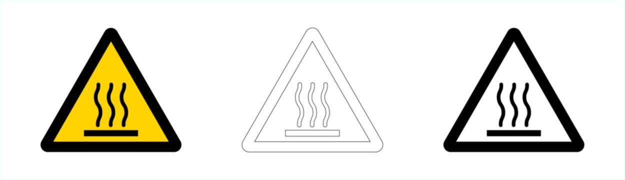 Warning hot surface in vector format