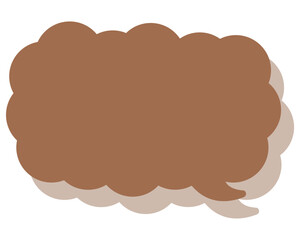 シンプルなカラーの吹き出し　細長い雲形