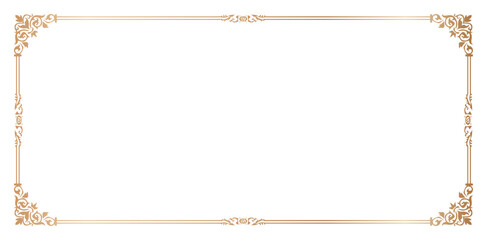 decorative corner element Elegant Gold Ornate Frame border on a white backgrounds for Certificates and Invitations, certificate of completion template, Presentations, User interface ads, collages