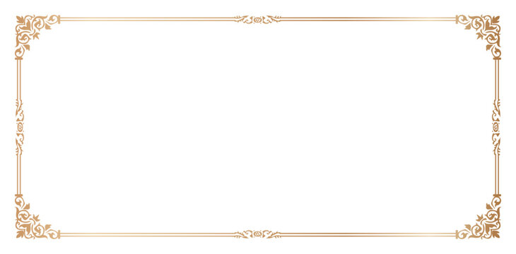 decorative corner element Elegant Gold Ornate Frame border on a white backgrounds for Certificates and Invitations, certificate of completion template, Presentations, User interface ads, collages